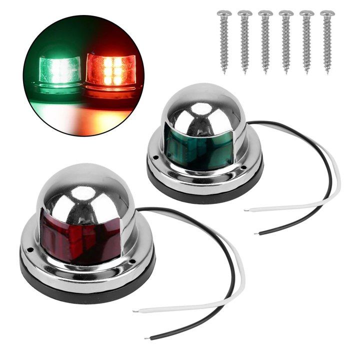 Ashata Feux de navigation LED 12V/24V pour bateau - Rouge/Vert