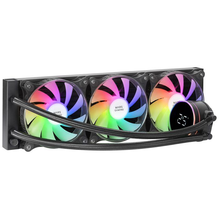 Mars Gaming ML-LCD360 Refroidissement Liquide AIO TDP 600W 3x Ventilateurs FDB ARGB 120mm Écran LCD Multisocket Universel