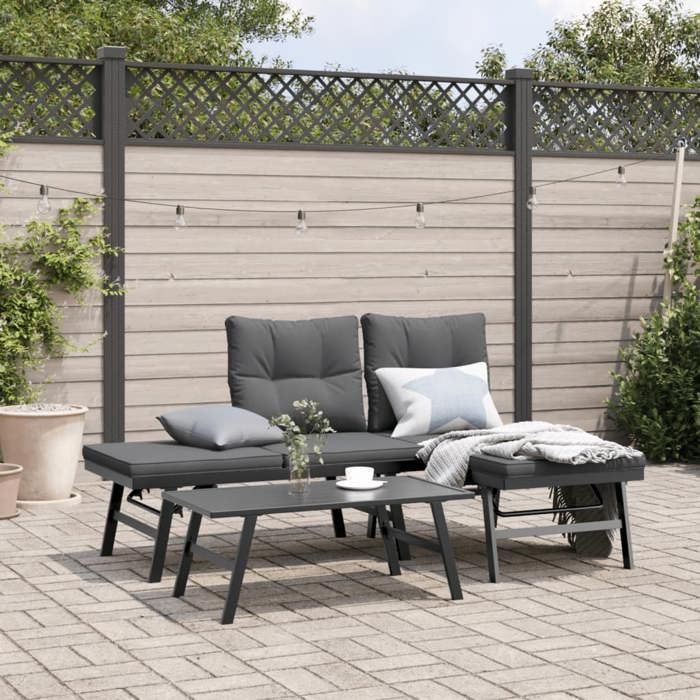 VidaXL Ensemble de bancs de jardin 3 pcs
