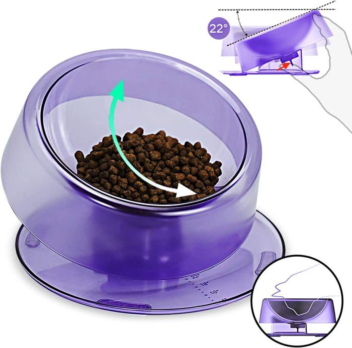 Comparer les prix de Gamelle Ergonomique en Plastique pour Chats et Chiens, Anti Vomissements et Inclinaison pour Réduction de Douleur