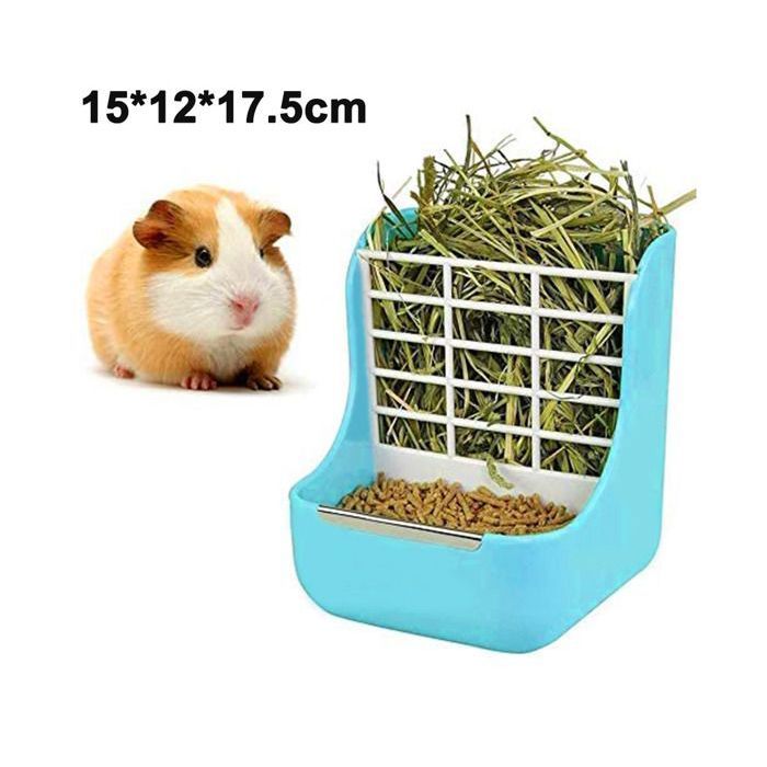 Meilleurs prix pour Mangeoire à foin - Non spécifié - Bleu - 15x17x12cm - Pour lapins et rongeurs - Plastique PP