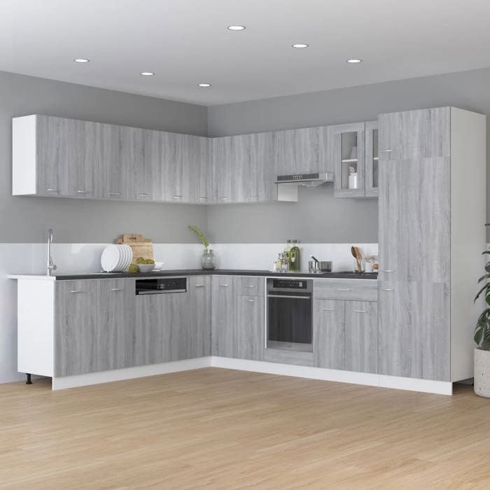 RemiseArmoire de rangement suspendue Pour cuisine - Meuble haut/ Armoire dangle suspendue Lyon Sonoma gris bois dingénierie
