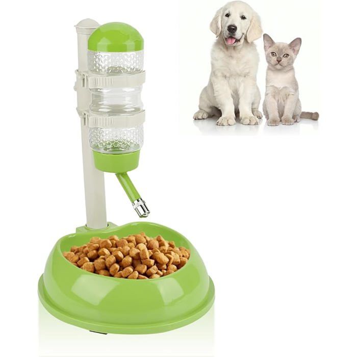 Bouteille eau pour Chien Rglable sans Goutte Goutte Chien Et Chat Abreuvoir Safe Pet Stand Up Distributeur Vert