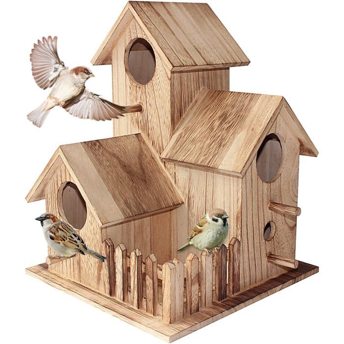 Comparer les prix de Nichoir Oiseaux Exterieur Original Nichoir Oiseaux en Bois Nichoirs à Oiseaux Sauvages Cabane Oiseaux Bois Exterieur Nid Label
