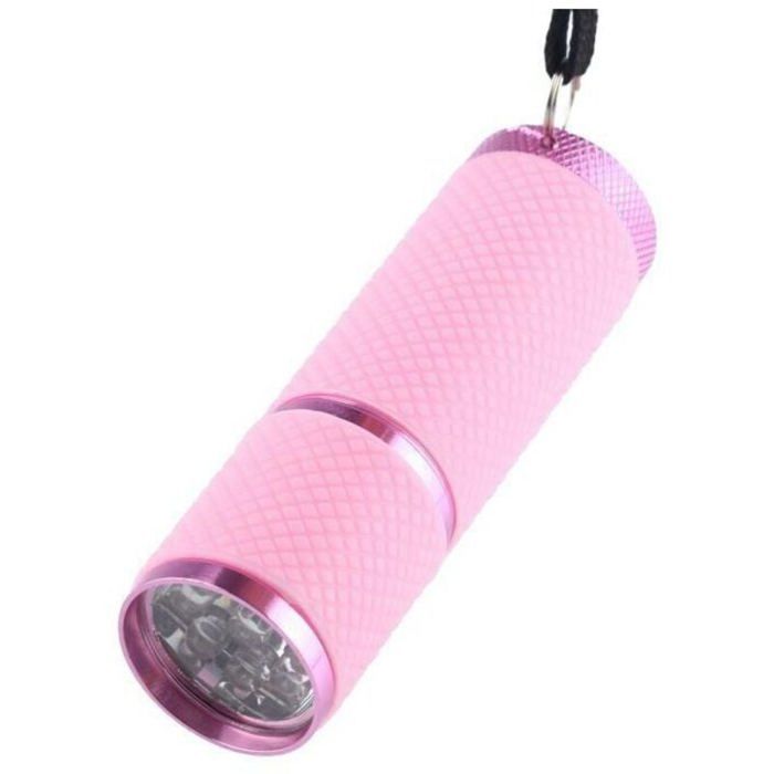 Mini lampe de poche étanche - OKZ - 9 LED blanches - Alliage daluminium - Antidérapant - Étanche - Rose