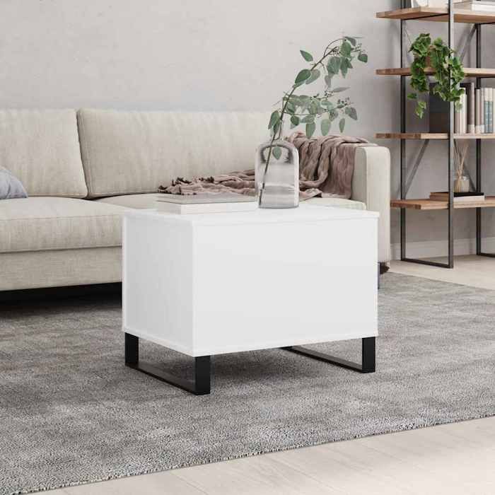 Table basse relevable - VIDAXL - Blanc - 60x445x45 cm - Bois dingénierie - Pieds en métal - Espace de rangement Table basse relevable - VIDAXL - Blanc - 60x445x45 cm - Bois dingénierie - Pieds en métal - Espace de rangement
