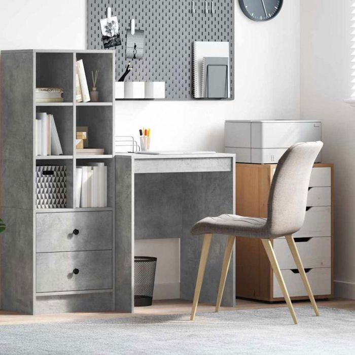 vidaXL Bureau contemporain gris béton 60 x 50 x 76 cm – bois dingénierie