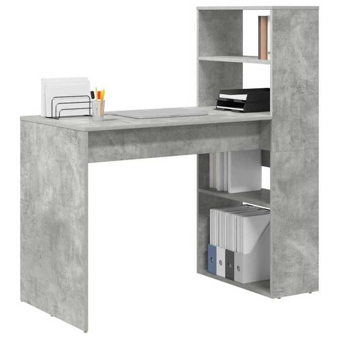 Bureau Gris CLOUD Table à écrire Pour 1 personne Gris béton 113x54x120 cm bois dingénierie BBB861
