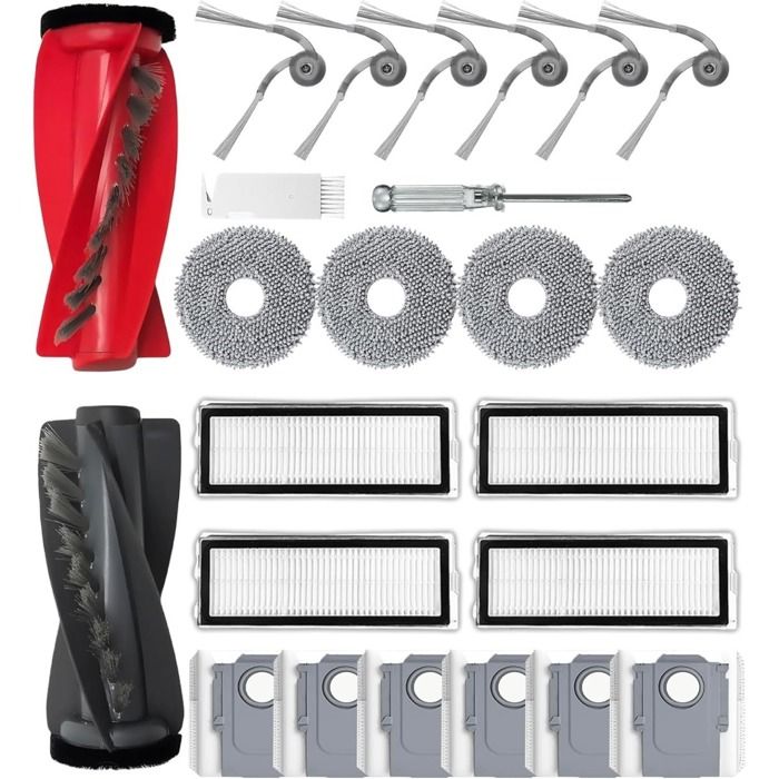 INF Kit daccessoires de remplacement pour aspirateur robot Roborock Qrevo S5V/Curv/Edge - Brosses et Filtres