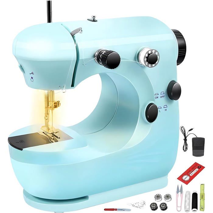Mini Machine à Coudre Portable Enfant Rose - Idéale Débutants, Réparations Rapides Vêtements, Ourlets, Boutons (sans Fil)