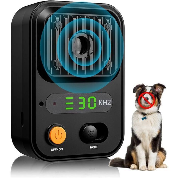 Dispositif anti-aboiements ultrasonique - Virex® - 3 modes - Portée 10 m - Rechargeable - Étanche IPX4