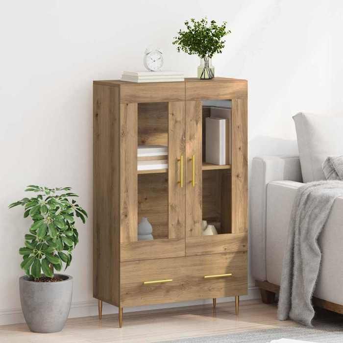 2026 dété@ Haut Armoire Contemporain - Highboard/Commode haute/Vaisselier - avec tiroir Chêne artisanal 69 5x31x115cm LH8543