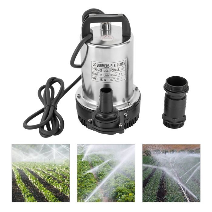DC 12V Pompe submersible pour eaux usées 6000 l/h Pompe