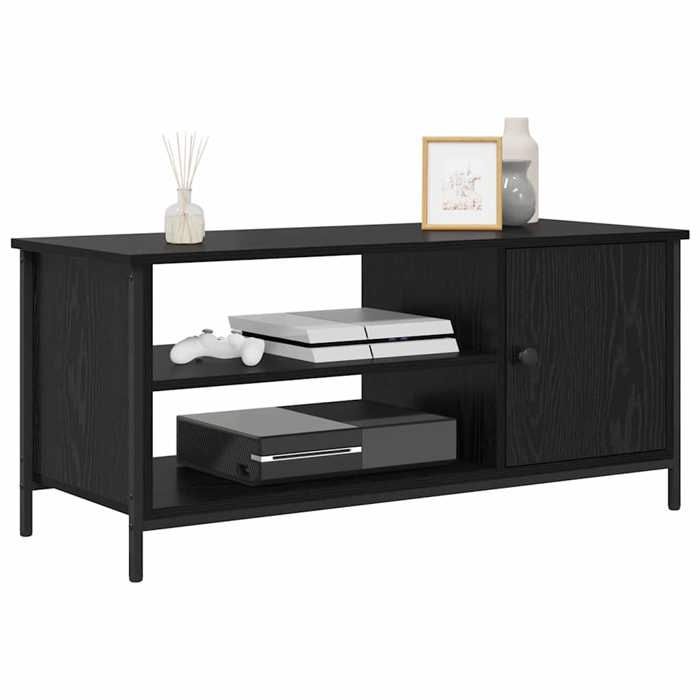 Support TV Noir - SWEETY Meuble TV - Armoire TV - Chêne noir 100x40x45cm - Bois dingénierie CL30597148122