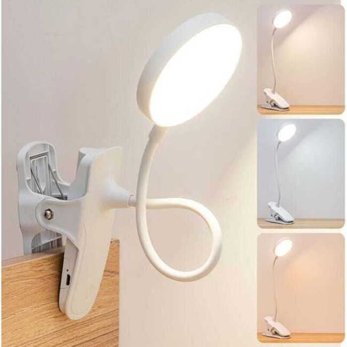 LED Lampe USB Lampes Clips Tactile 3 Modes d’Éclairage Luminosité Réglable Lampe de Bureau Lampe de Chevet à Pince Protection