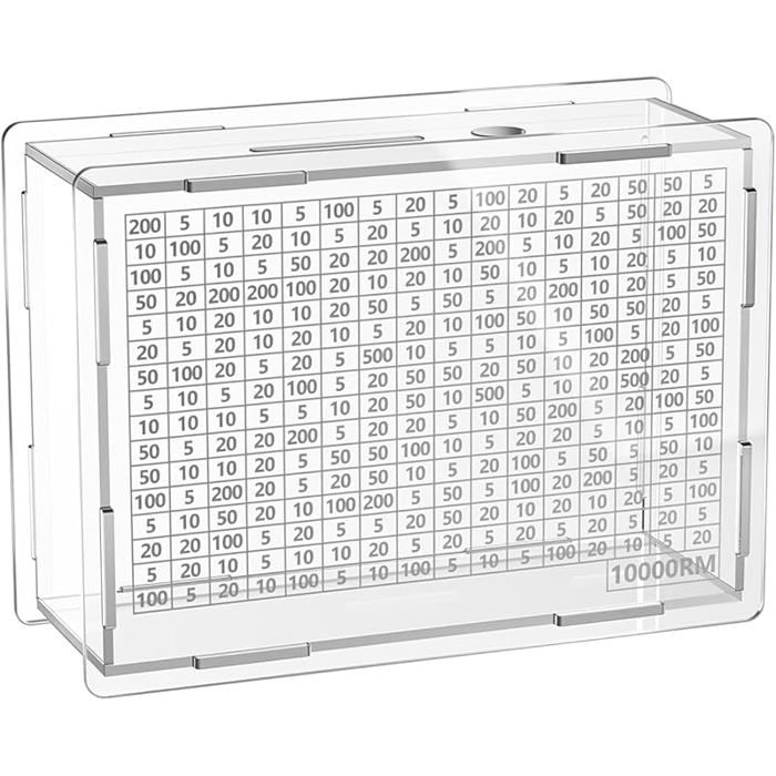 Tirelire pour Adultes Tirelires Tirelire avec Compteur de Billets et pièces Tirelire Transparente avec Objectif épargne