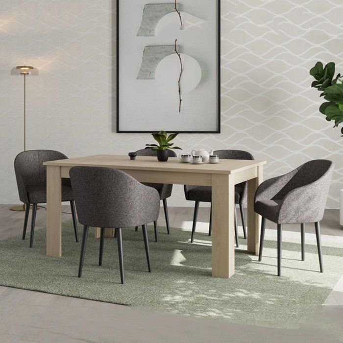 Table Fixe Rifred Dmora en Bois Noble Chêne Brun 160x90x77h cm Table Fixe Rifred Dmora en Bois Noble Chêne Brun 160x90x77h cm
