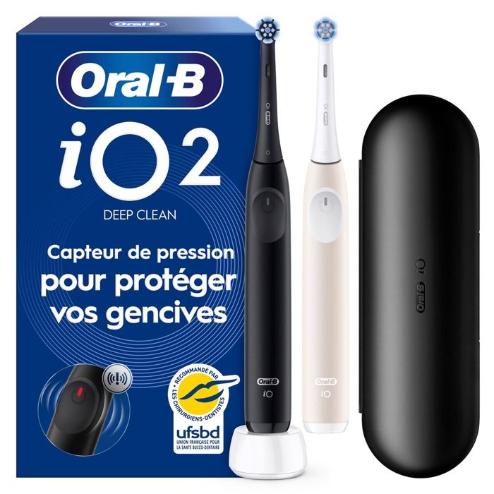 Brosse à dents électrique Oral B iO2 Series Duo Noir et Rose