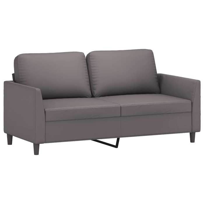 Canapé à 2 Places Gris 160 x 77 x 80 cm en mousse avec accoudoirs oreillers inclus et entretien facile pour Salon 826115