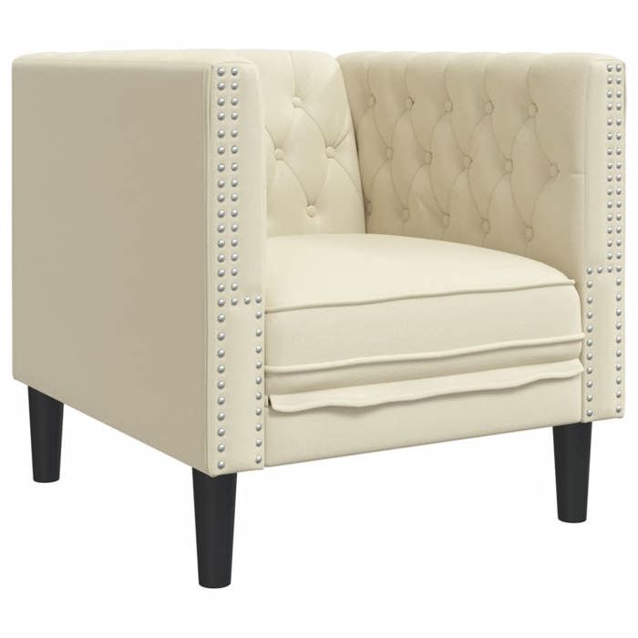 100 % polyester Fauteuil Chesterfield crème similicuir Moderne-desgin &6134