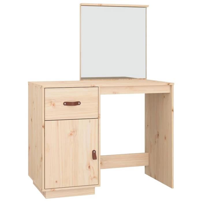 NEW Meuble stockage - vidaxL - Coiffeuse 95 x 50 x 134 cm - bois de pin massif - Coiffeuse pour FemmesTable de maquillage65450