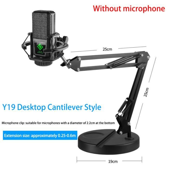 Pyle - Support Microphone à Base Carrée Réglable (92-161 Cm) - Adaptateur Universel 5/8" Inclus - Idéal Studio, Scène, Home Studio - 3