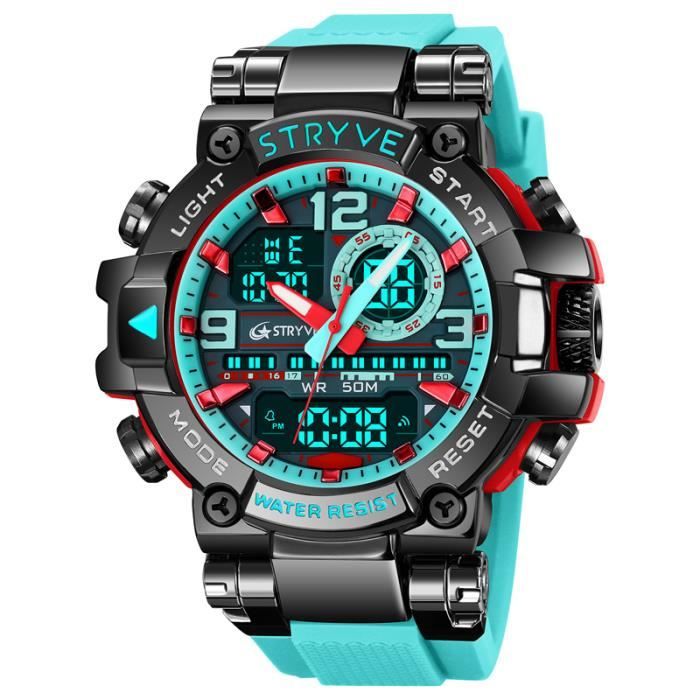 Horloge Numérique étanche Pour Guidon De Moto/vélo - Alliage Aluminium - IPX7 - Diamètre 3.3 Cm - Pour Tubes 22 à 28 Mm - Rouge