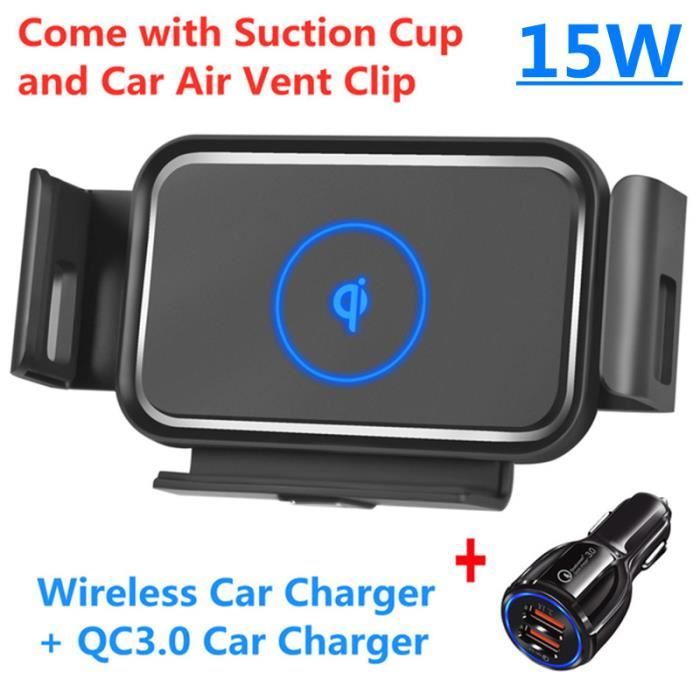 Chargeur de Voiture sans Fil, Support De Gobelet pour Téléphone