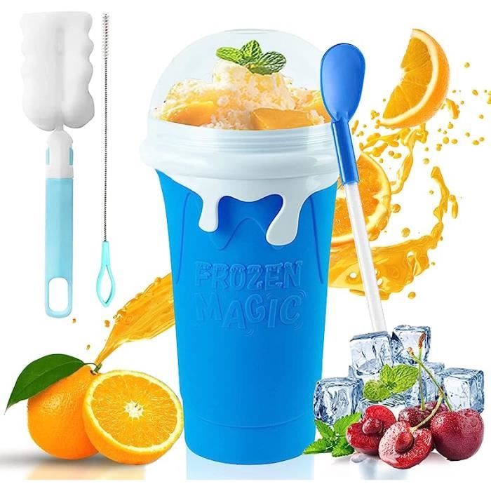 Gobelet Slushy Magic - Fabrique Des Glaces à L'eau En Quelques Secondes - Avec Cuillère Et Paille - 200 Ml