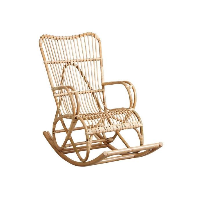 Fauteuil à bascule en manau naturel Fauteuil à bascule en manau naturel