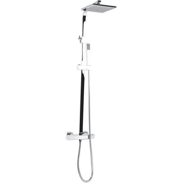 Douchette Pommeau de Douche Carré Pluie ABS Metal Salle de Bain