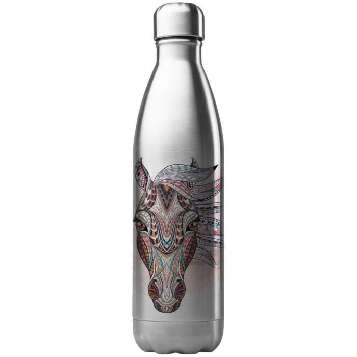 Gourde enfant personnalisable cheval en acier inoxydable