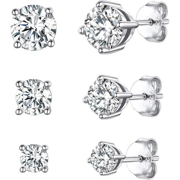 Clous D Oreilles Argent Zircone Rhodie Etoile O10 Mm 588241