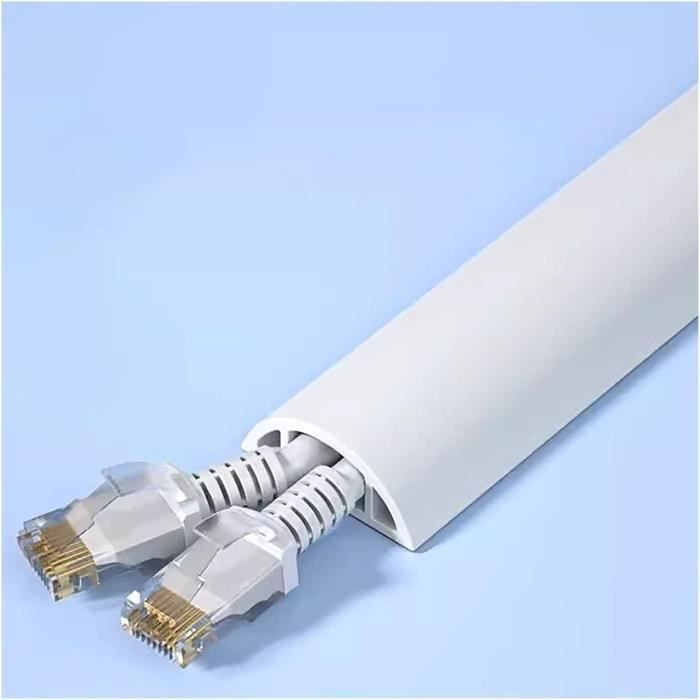Velleman Goulotte Cache-Câbles PVC Blanc 60 X 750 Mm – Design Encliquetable Pour TV Et Maison