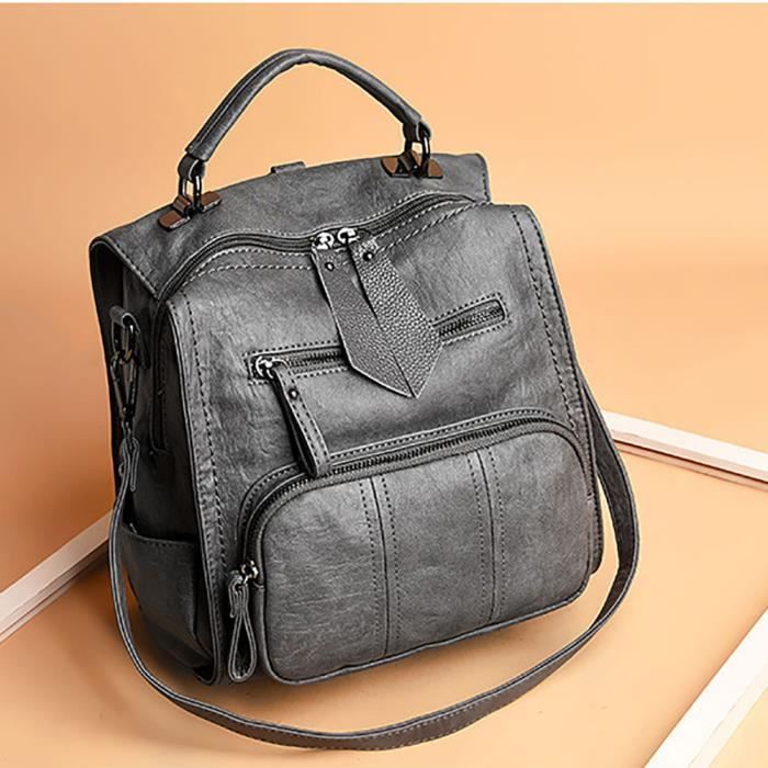 Sac A Dos En Cuir Souple Pour Femme Sac A Main Pour Etudiant Decontracte Sac A Dos De Voyage Sauvage Achat Vente Sac A Dos En Cuir Souple Po Cdiscount