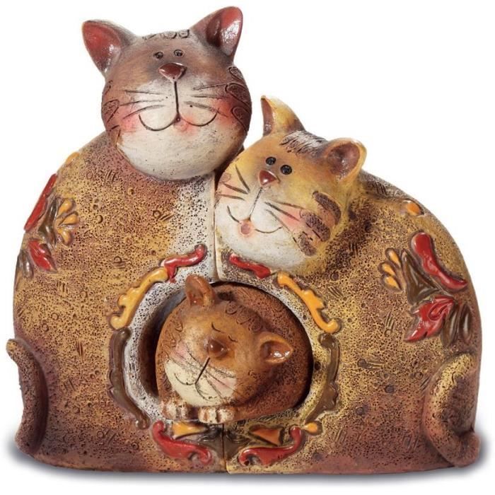 Figurine Statuette Famille Chat 13 Cm Cdiscount Maison