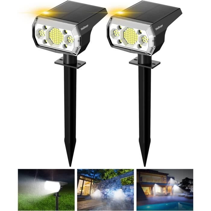 Lampadaire Solaire Extérieur 7000K - Capteur Mouvement + Télécommande - 320° éclairage - IP67