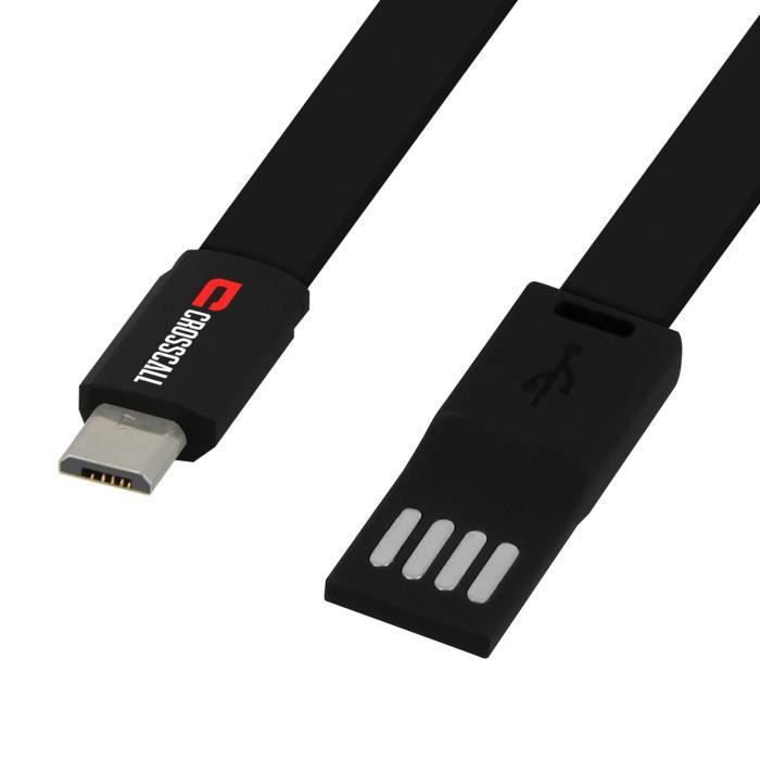 CROSSCALL Câble USB - Micro-USB de type B (M) 2.01.2 m plat - 0,09 kg - Noir et rouge