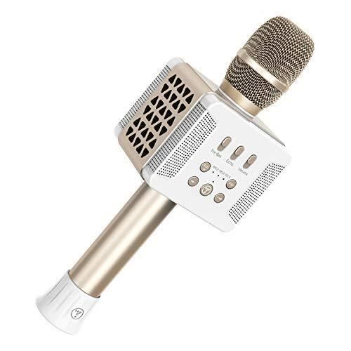 Microphone Karaoké Portable Or Haut Parleur Micro Karaoké Sans Fil