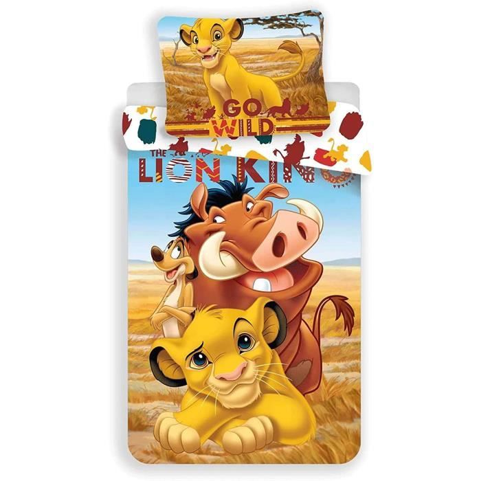 Le Roi Lion Housse De Couette 140x0 Enfant Disney Parure De Lit 1 Personne Reversible 100 Coton Garcon Fille Linge Pour Lit D412 Cdiscount Maison