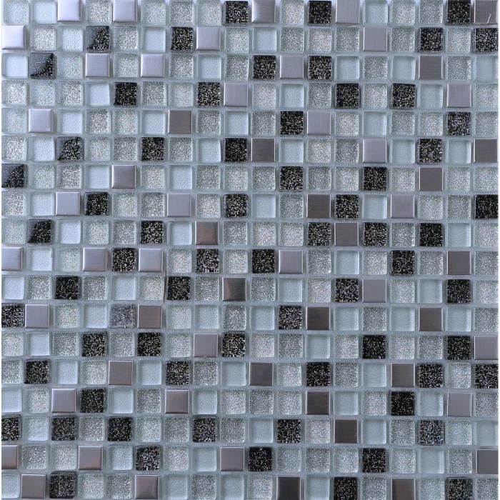 Mosaïque Verre Et Pierre 30x30 Cm - Motif 15x15 Mm - Coloris Doré BO-3