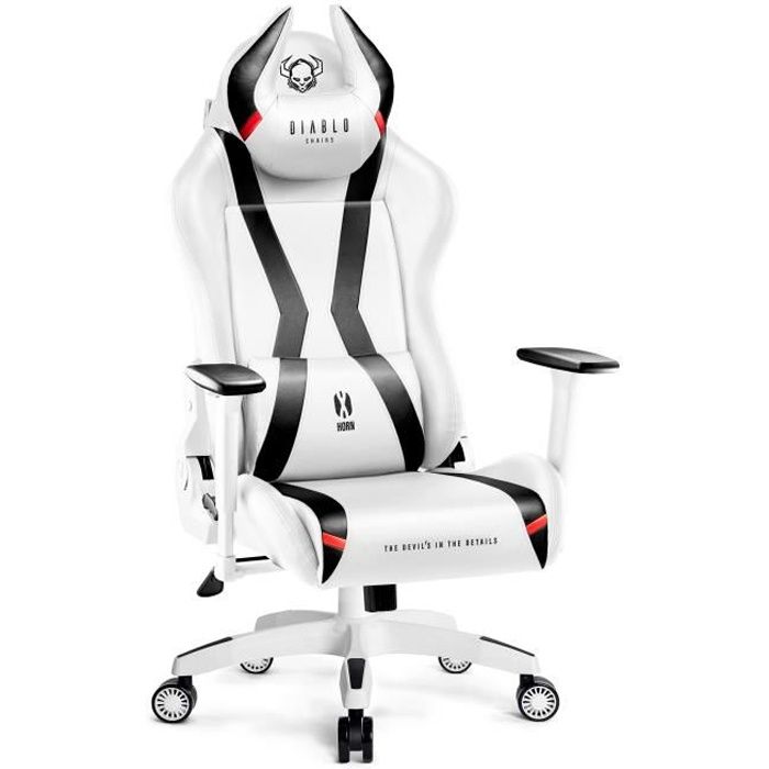 Diablo X Horn 2.0 Chaise Gaming Fauteuil de Gamer de Bureau Accoudoirs 3D Skaï Oreiller Cousin Lombaire - vue 3