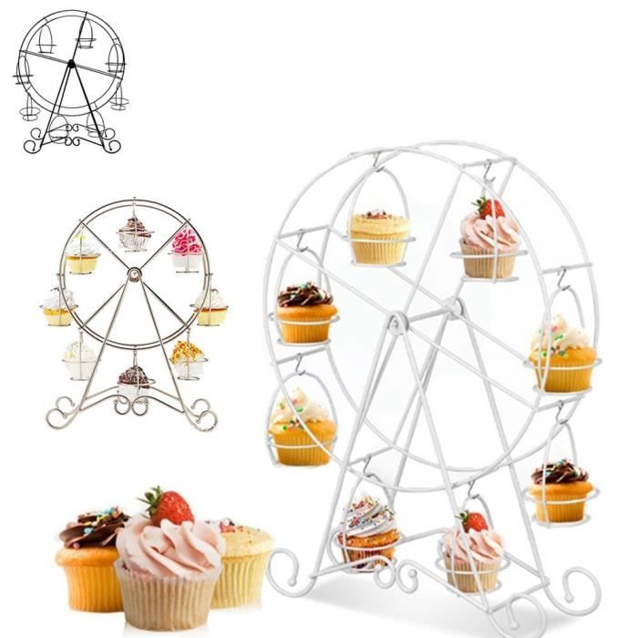 Presentoir A Gateaux Mariage 8 Tasses Presentoir Support A Gateau En Metal Pour Gateau Chocolat De Forme De Grande Roue Blanc Cdiscount Maison