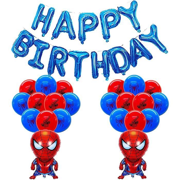 Decoration Anniversaire Spiderman Ballons Spider Man Banniere De Joyeux Anniversaire Pour Enfants Decoration De Fete Cdiscount Maison