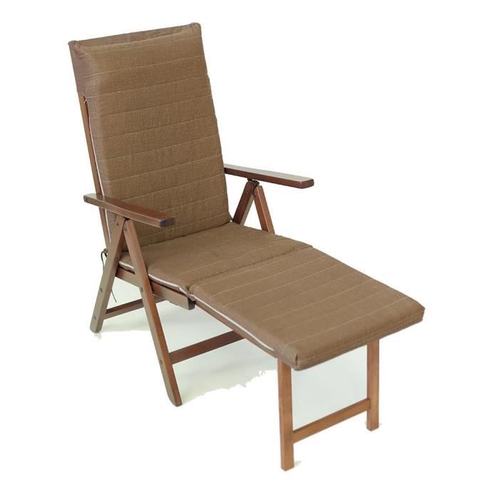 Fauteuil inclinable Salento avec structure en bois finition noyer tissu coton déhoussable