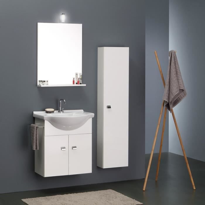 Meuble Lavabo 58cm Colonne 31cm Pour Petites Salles De Bains Cdiscount Maison