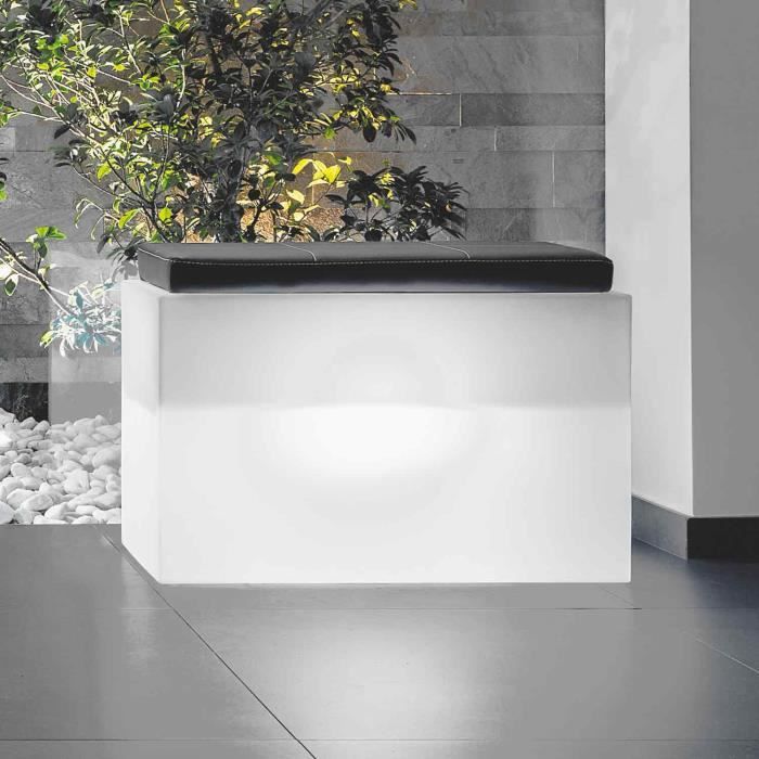 Coffre de rangement - MADE IN ITALY - Roomy - Résine - 80x35 CM - Lampe Blanche