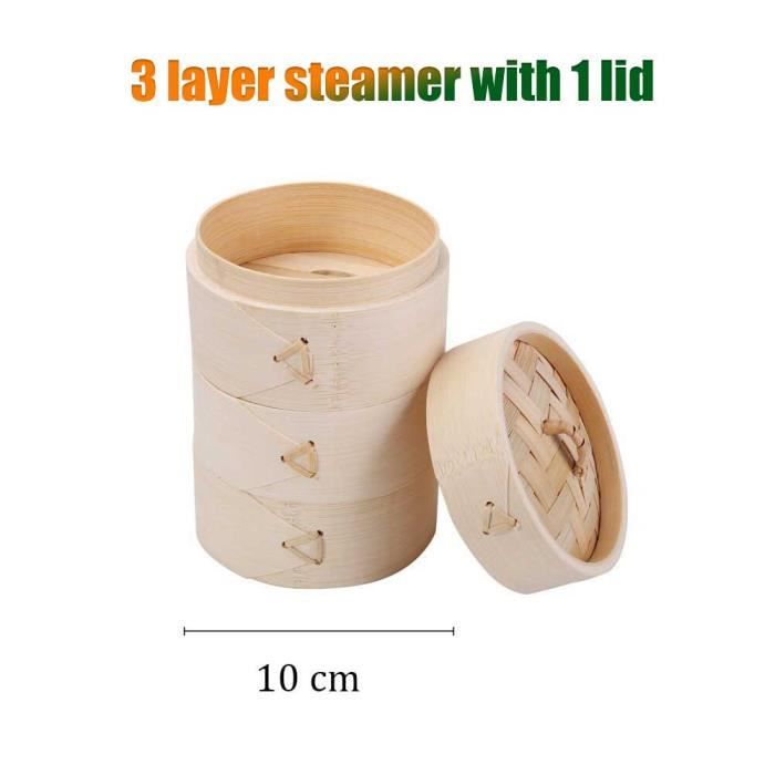 Panier vapeur en bambou de 25,4 cm, cuiseur vapeur en bambou à 2 niveaux pour la cuisson des raviolis avec casserole, doublures en coton, anneau de cuisson à la vapeur pour Bao Panier vapeur en bambou de 25,4 cm, cuiseur vapeur en bambou à 2 niveaux pour la cuisson des raviolis avec casserole, doublures en coton, anneau de cuisson à la vapeur pour Bao