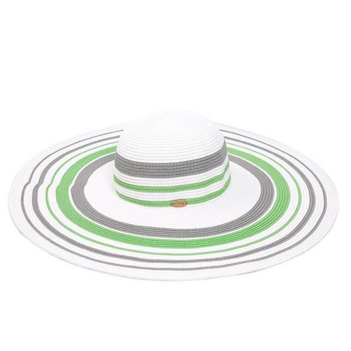 Chapeau De Paille Femme à Large Bord – UPF 50+ Protection Solaire, Pliable Et Légère – Idéal Plage, Voyage & Été (Fleur De Soleil)