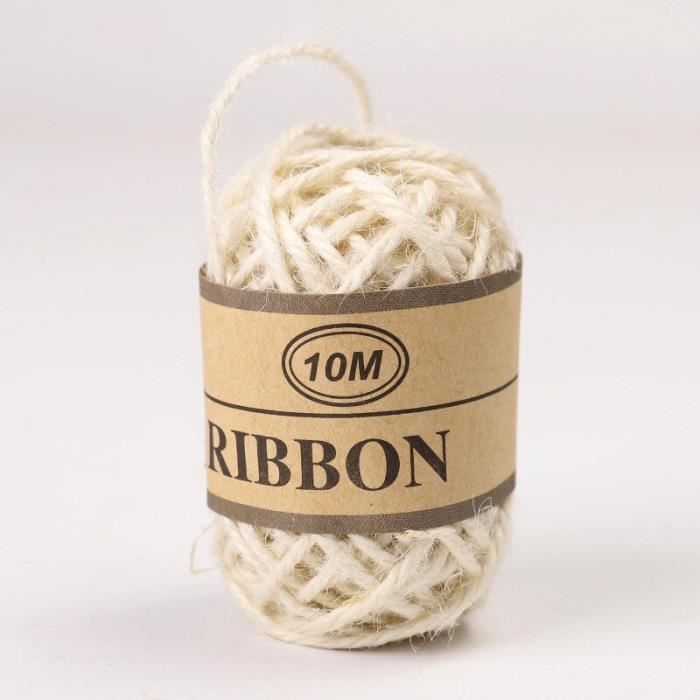 Pelotes de laine,Corde de jute en chanvre 10 mètres, bricolage couture macramé fil de ficelle de